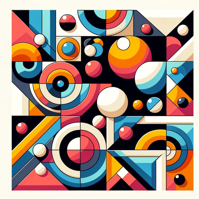 Bold & Vibrant Abstract Geometric Art: Shapes in Contrasting Colors