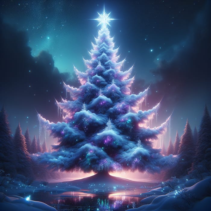 Enchanted Christmas Tree with Cosmic Luminescence