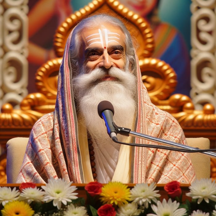Distinguished Spiritual Leader in Traditional Indian Attire