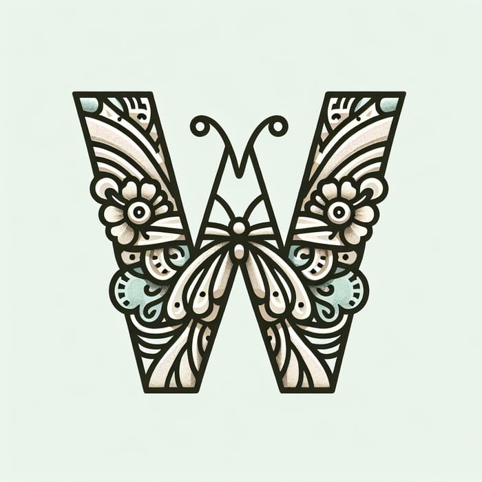 Butterfly 'W' Logo with Minimalist Aesthetic Design