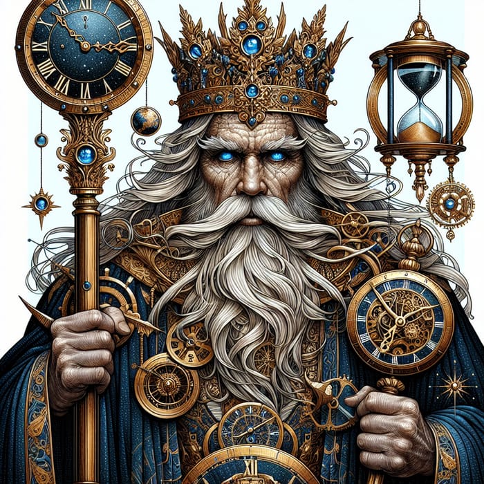 Monarch of Time: Golden Clockwork Figure