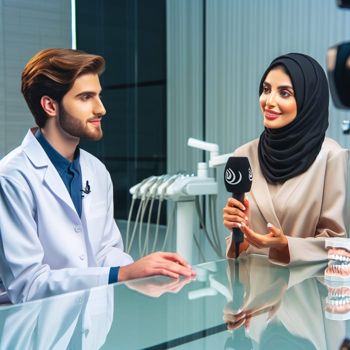 Dental Interview with TV Host in Middle Eastern Setting