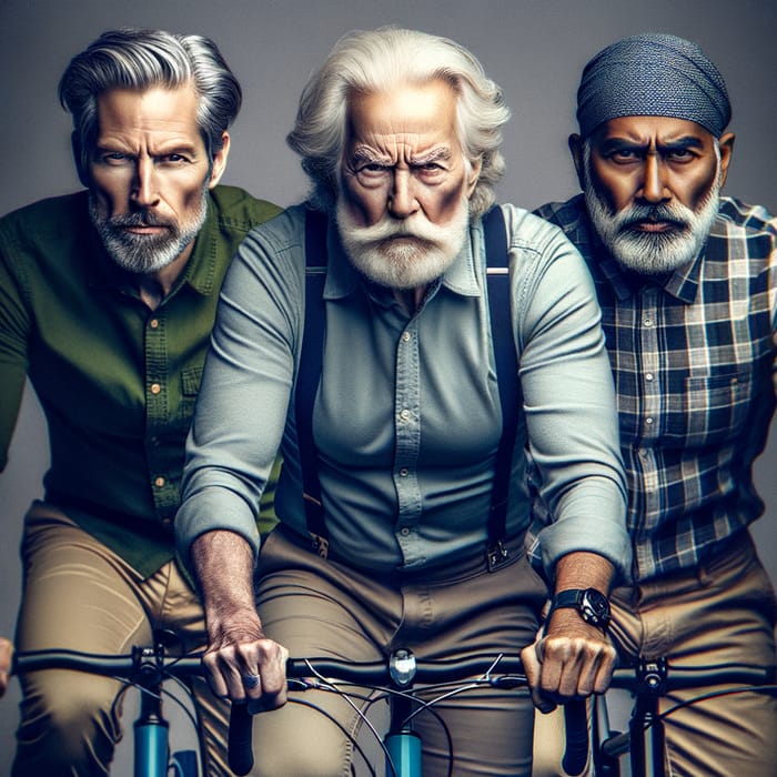 The Epic Bike Trio: Intimidating Elderly Men on Bicycles