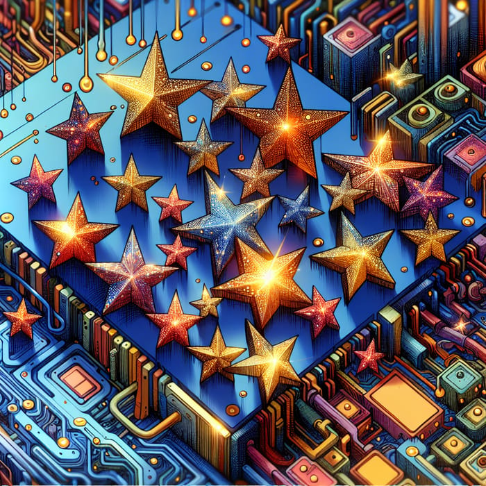 Cartoon Anime Artwork - Stars on Electronic Scales