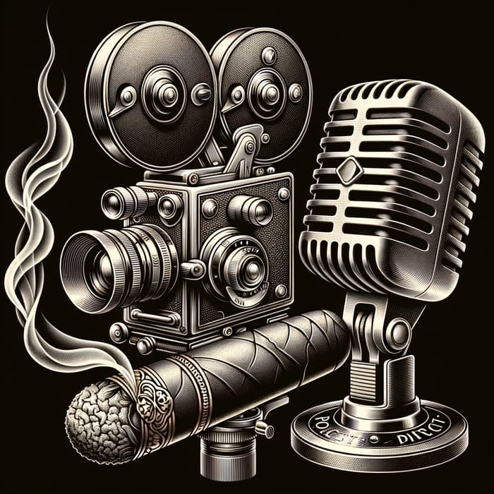 Realistic Design: Cinema Camera, Cigar & Podcast Microphone Fusion