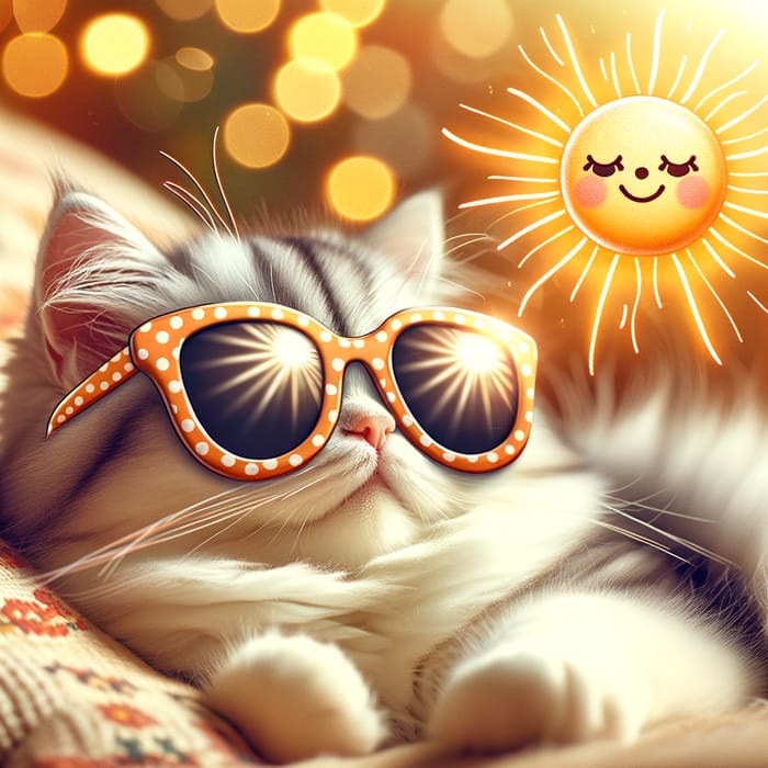 Sun-Kissed Cat: Purr-fectly Cool in Sunglasses