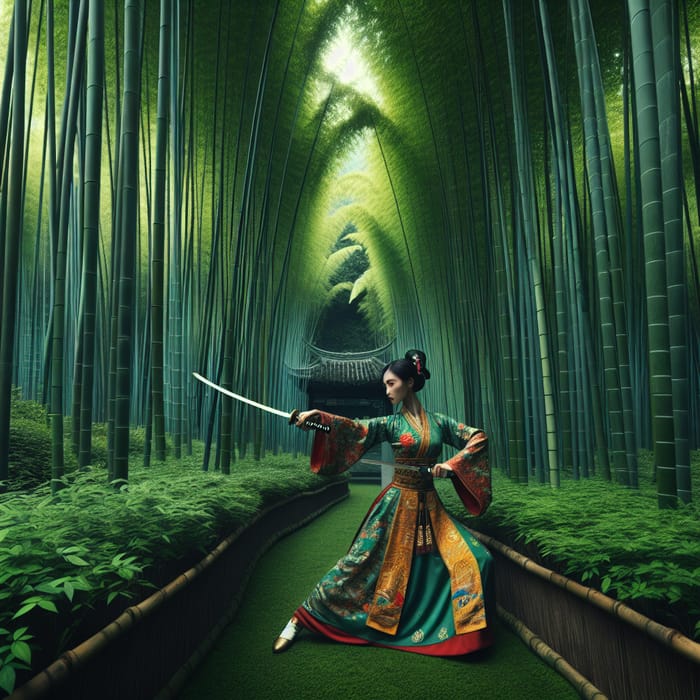 Chinese Bamboo Forest Swordswoman | Sword Dance
