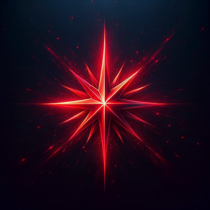 Bright Red Star on Dark Background | Symbol of Perseverance