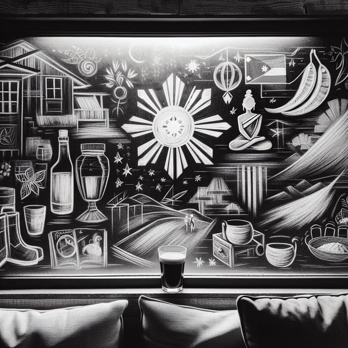 Minimalistic Filipino Culture Sketches in Coffee Shop Minimalistic Filipino Culture Sketches in Coffee Shop