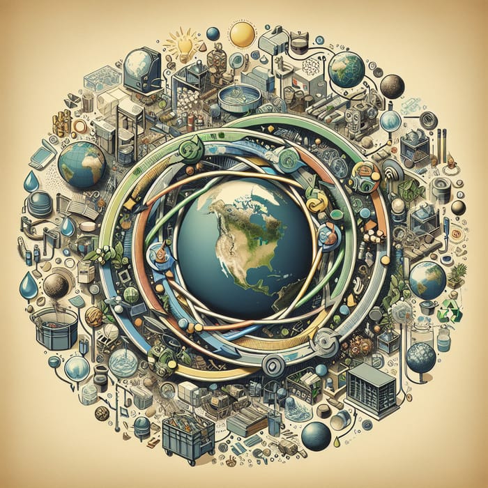Circular Economy Systemic Loop Illustration: Image Creation