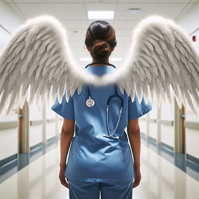 Angel Hispanic Nurse Uniform with Wings