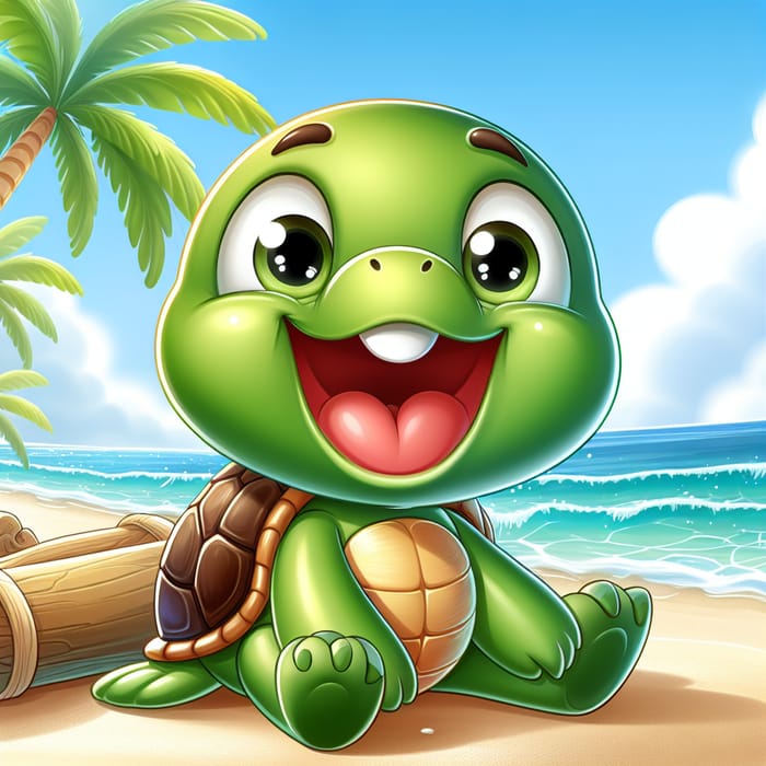 Cheerful Tortuga Smiling - Happy Turtle Image