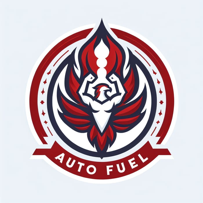 Automobile Fuel Company Logo | Vibrant Red & White Design