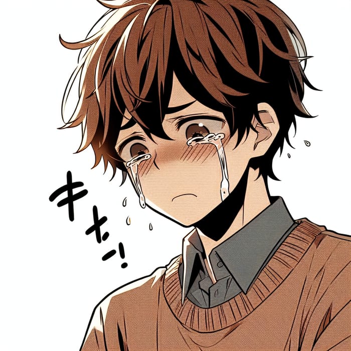 crying anime boy chibi