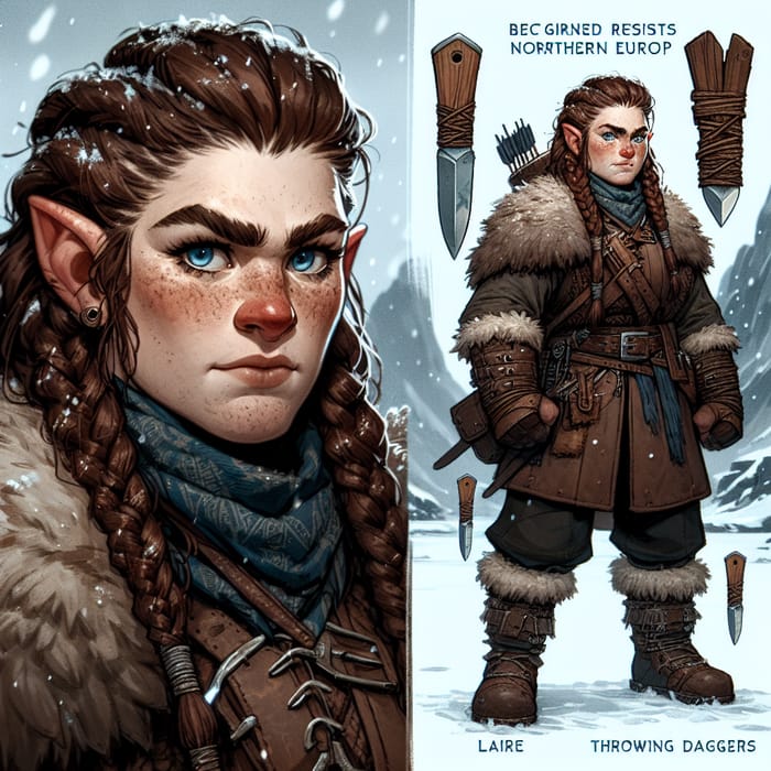 Stern Female Dwarf Rogue in Northern Attire