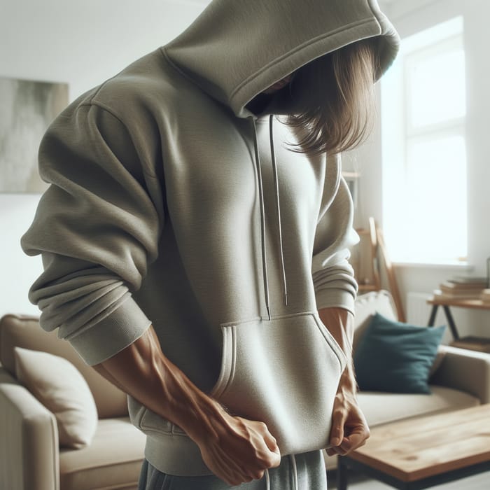 Relaxed Person with Decently Long Hair in Loose Hoodie