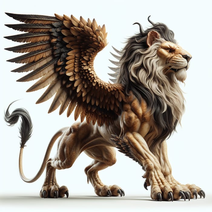 Majestic Griffin with Lion Features - Fierce Stance