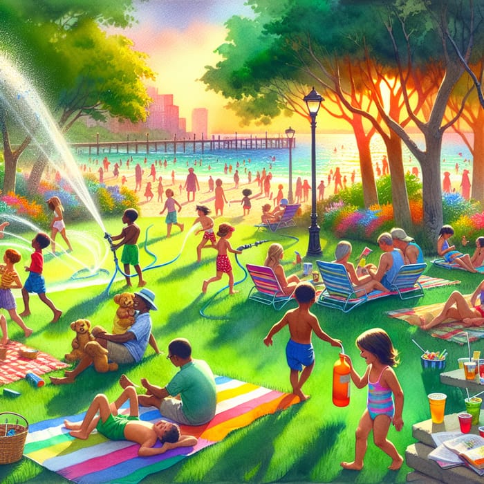 Vibrant Summer Activities in Watercolor Art
