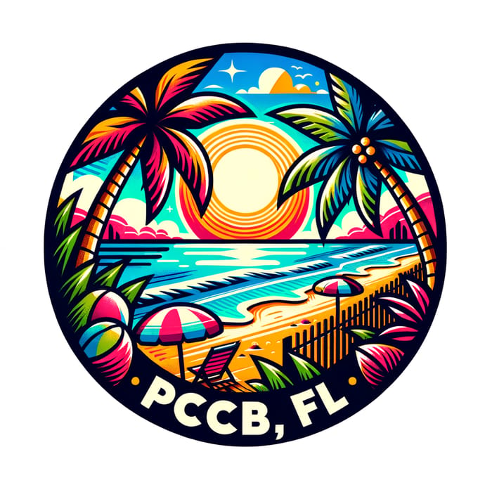 Vibrant Tropical Logo Design for 6A in PCB, FL | Beach Party Fun
