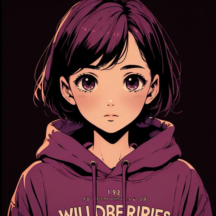 Introspective Anime-Style Portrait of a Young Girl | WildBerries