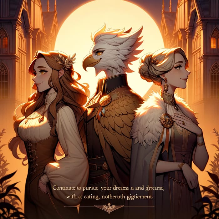 Eleanor, Griffin, Lady Marabelle at Shadows' Manor Illustration