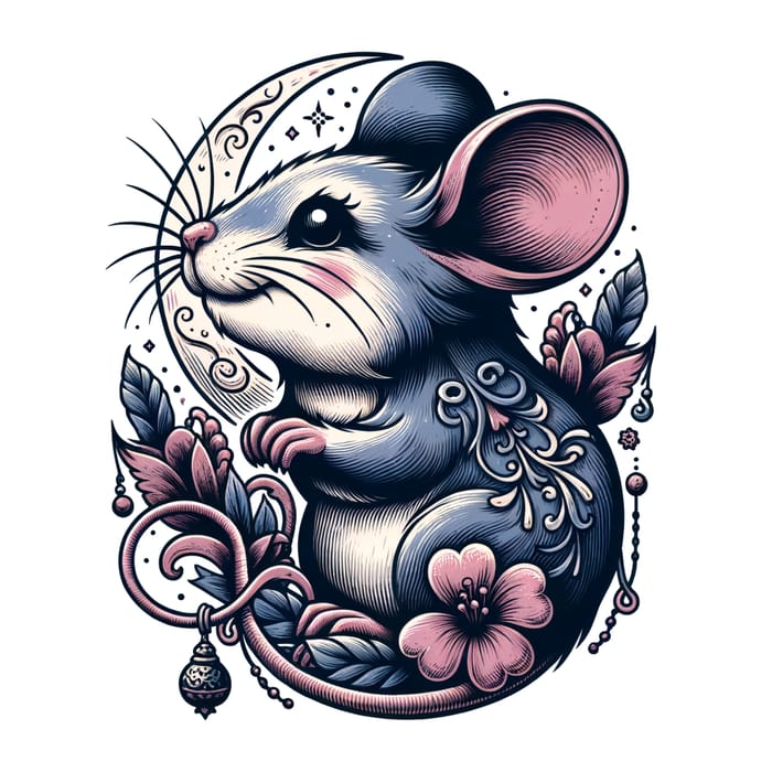 Feminine Mouse Design | Women's Accessory Illustration
