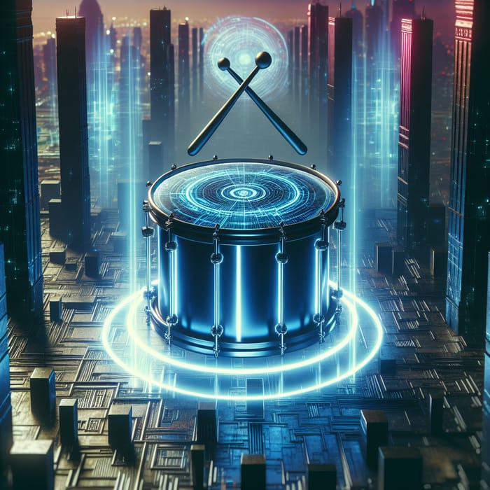 Cyberpunk Style Drum Image for a Futuristic Experience