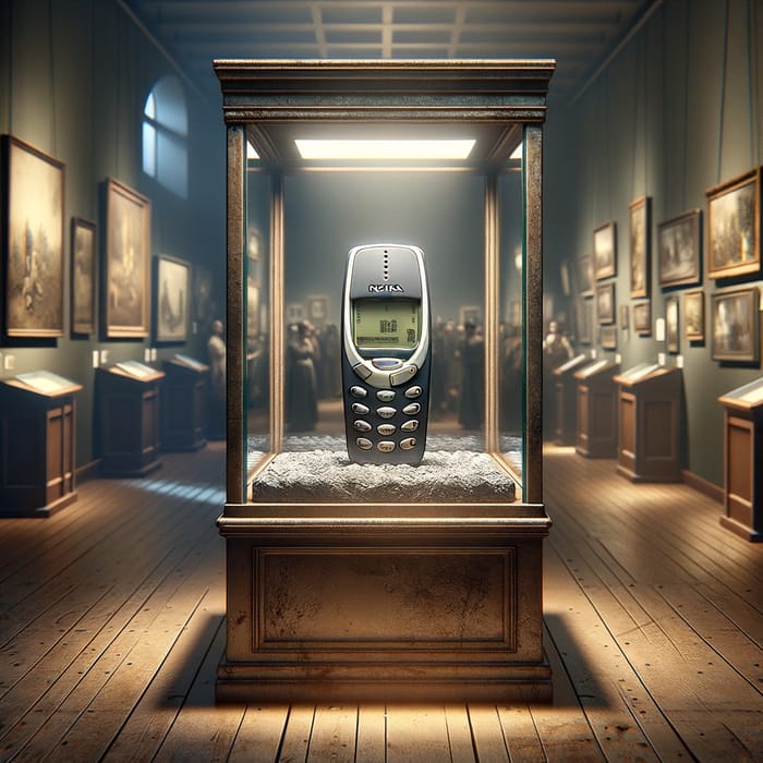 Antique Nokia 3310 in 19th Century Museum Exhibit