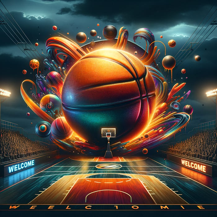 Moody Basketball Court Background | Twilight Sky Design