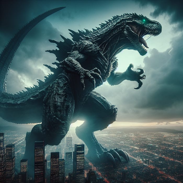 Godzilla wielding a powerful weapon