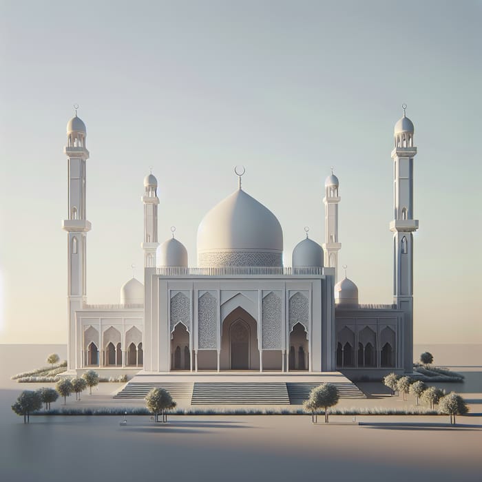 Masjid Mosque in White & Grey | Serene & Minimalist Design
