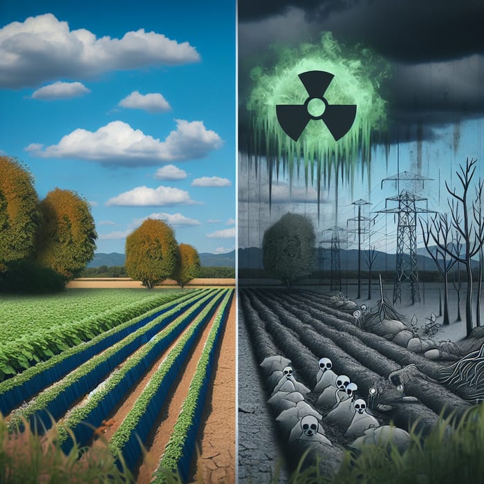 Radioactivity Effects on Land: Visual Contrast Reality