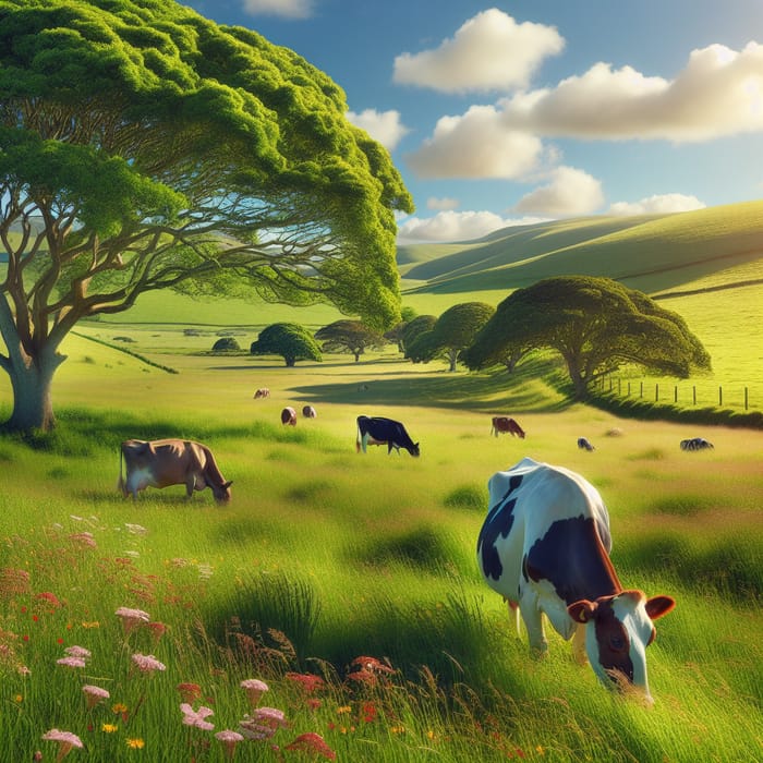 Dairy Cows Grazing in South Africa's Lush Grasslands