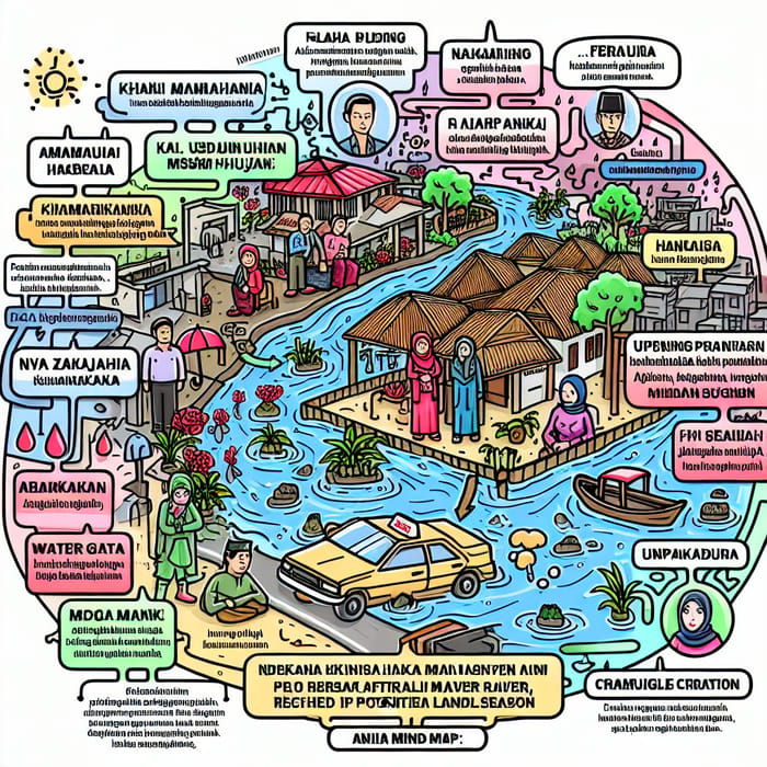 Mind Mapping of 'Nyanyian Musim Hujan' Film: Jakarta Flood Village Tale