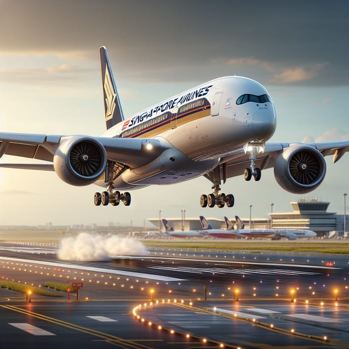 A350 Singapore Airlines Landing View