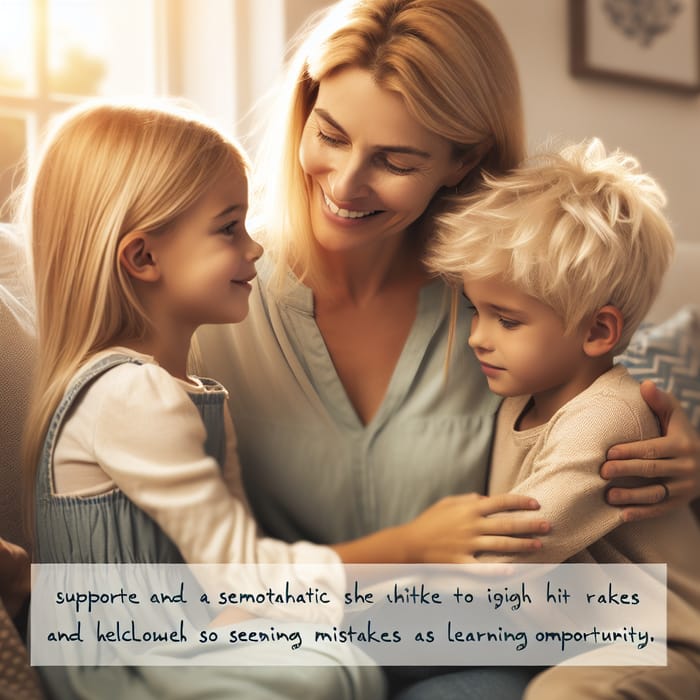 Blond Mother Emphasizing Learning and Progress | Heartwarming Family Moment