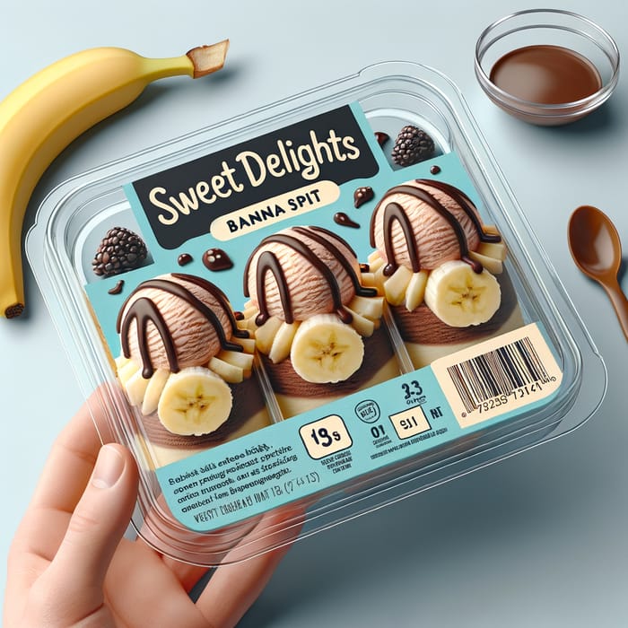 Shareable Banana Split Dessert Packaging Concept with Cheerful Design