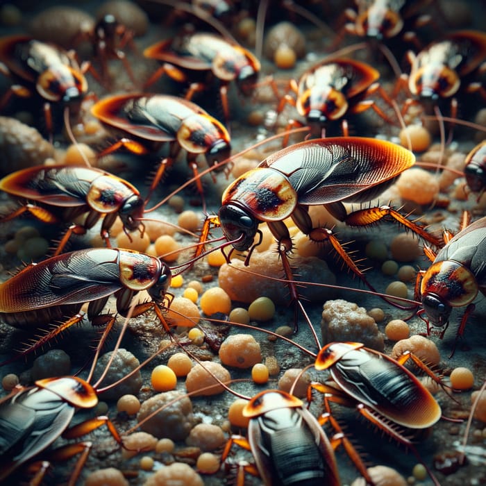Close-up of Cockroaches in their Natural Habitat