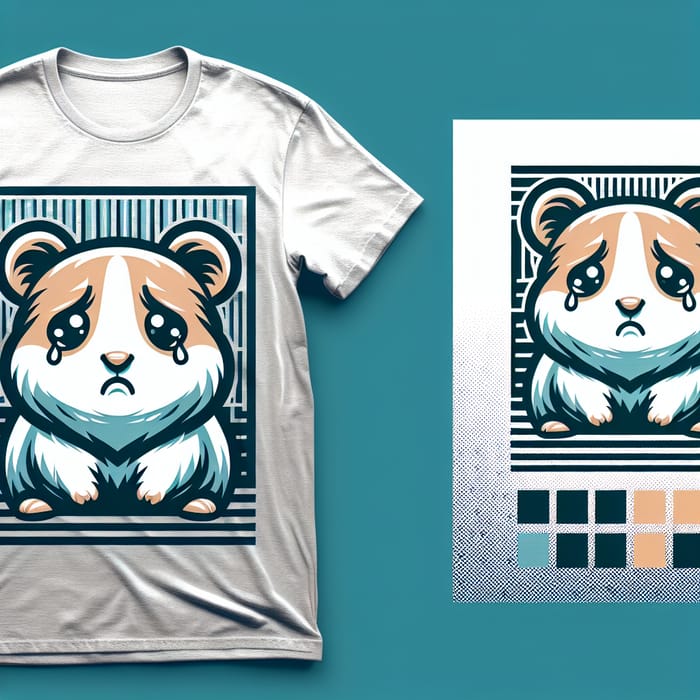 Adorable Sad Hamster Vector T-shirt Print
