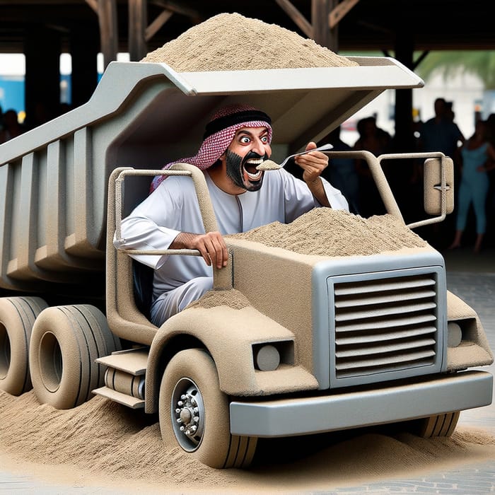 Hilarious Car Dining: Sand Feast Inside Truck | Unexpected Fun