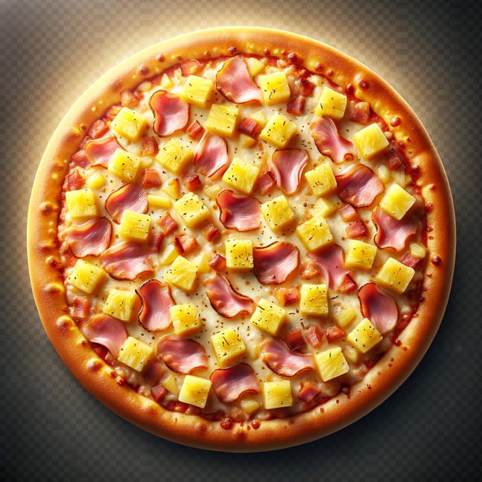 Authentic Hawaiian Pizza on Transparent Background