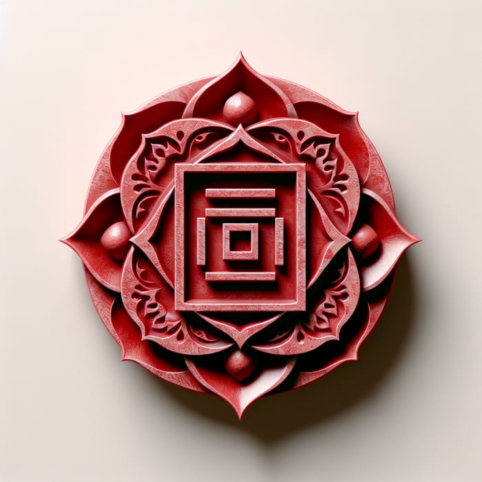 Modern Root Chakra Symbol - Radiating Deep Red Hue
