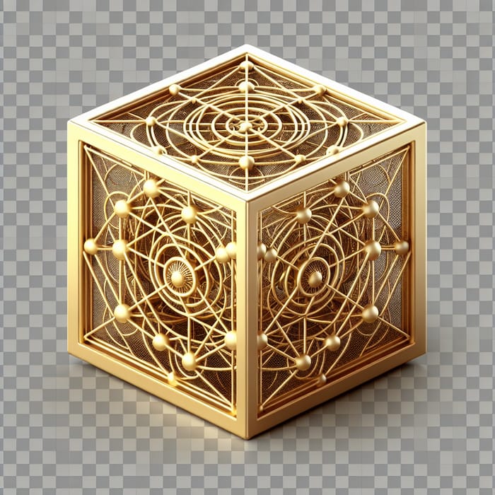 Gold Metatron's Cube PNG