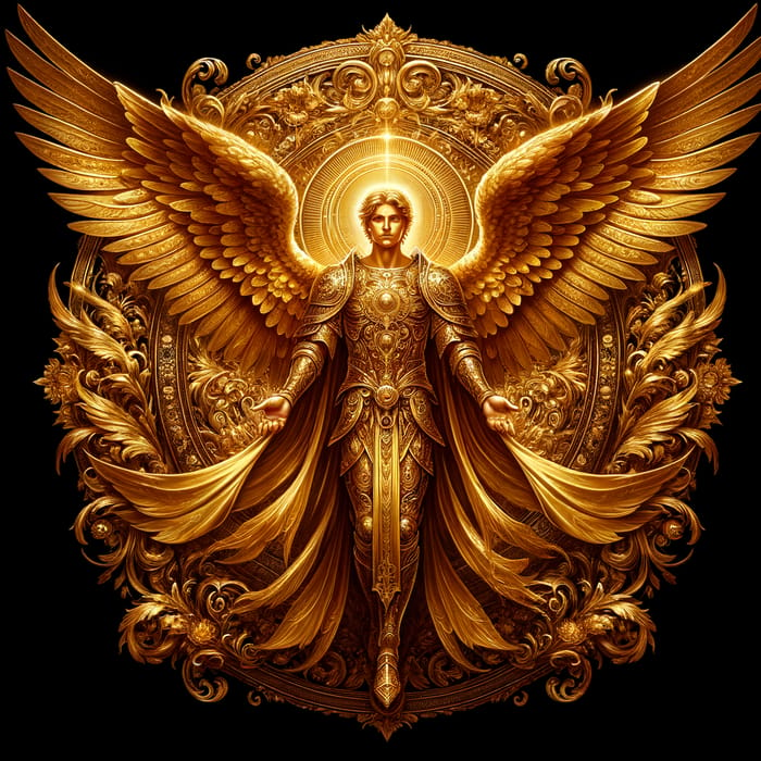 Golden Archangel Metatron PNG | Angelic Aura & Color