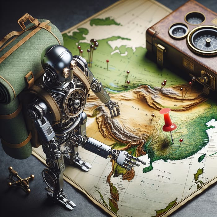 Robotic Traveler Explores the Globe with Backpack and Map