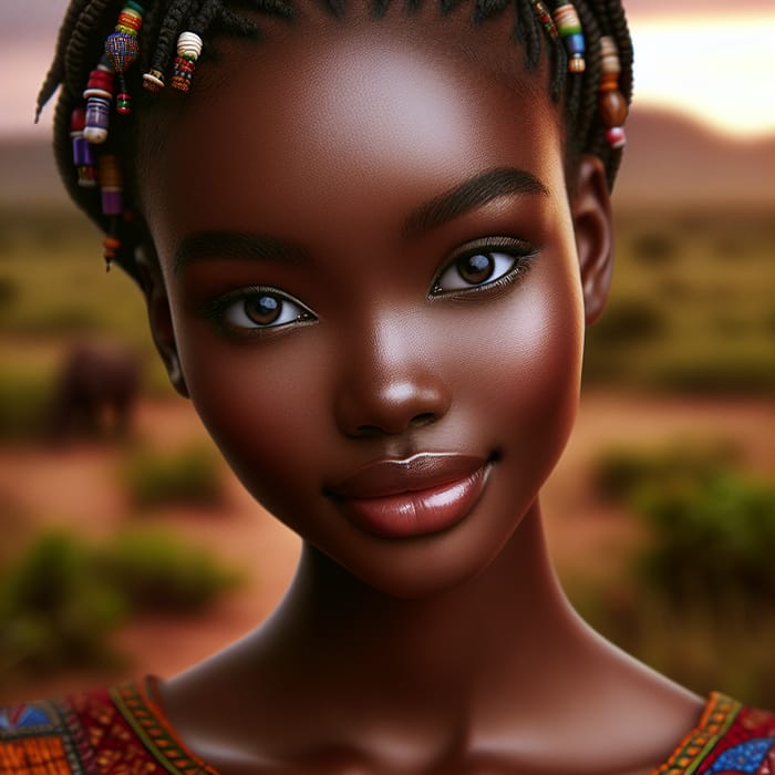 Beautiful African Girl: Showcase of Natural Beauty in Vibrant Attire