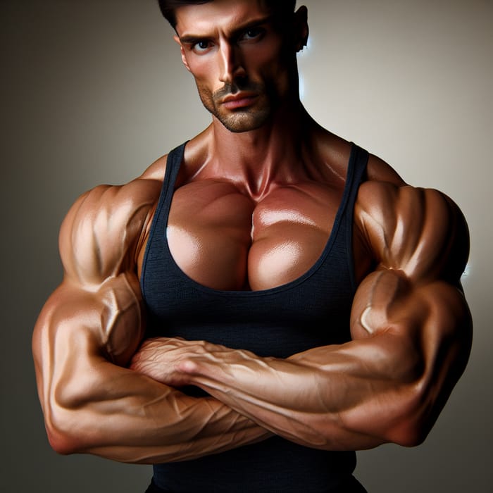 Muscular Man Pose | Strength and Determination Displayed