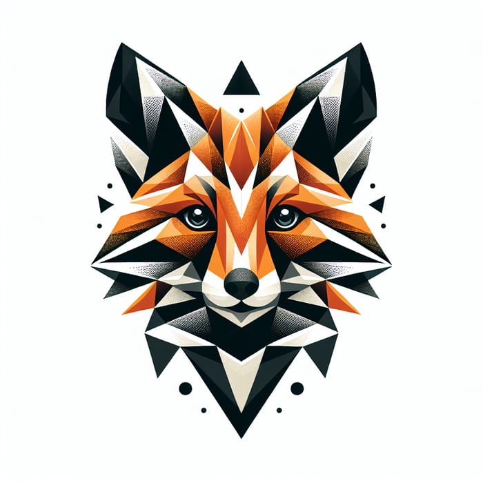 Baby Fox Triangulation Logo - Geometric Design