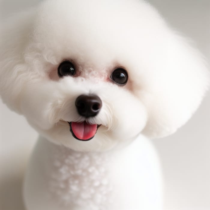 Adorable White Bichon Frise Dog Portrait