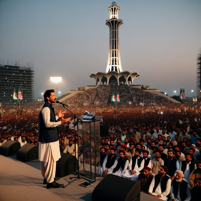 Imran Khan Holds Jalsa at Iconic Menara Pakistan